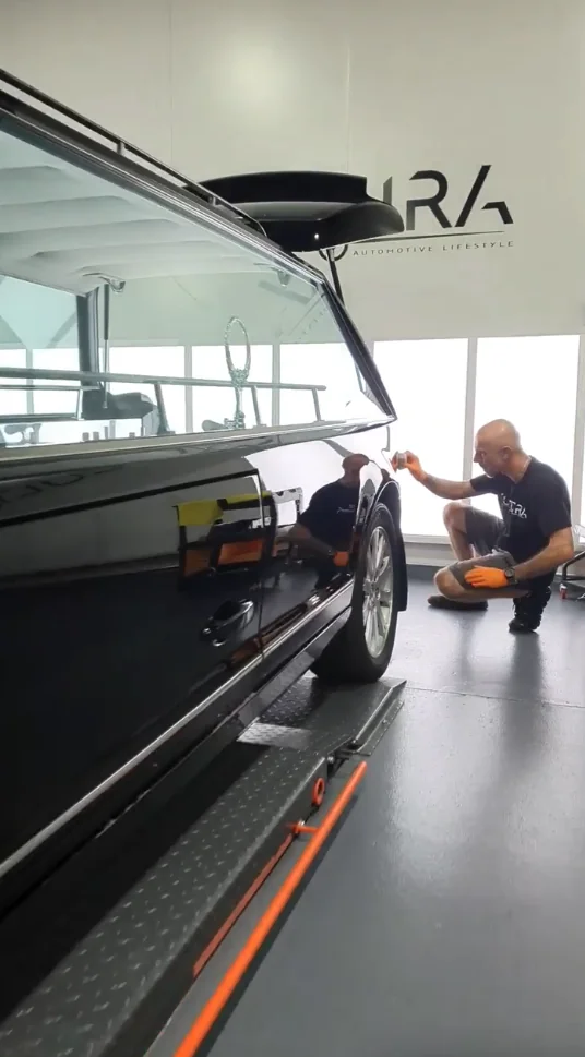 black SUV car detailing